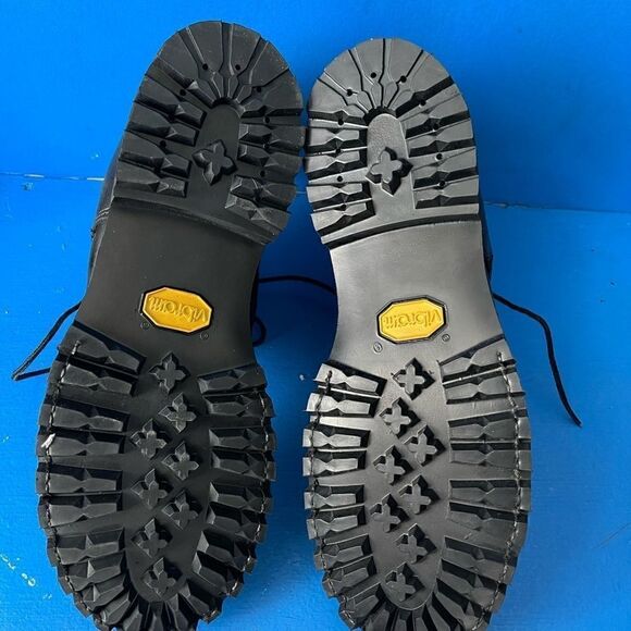 Boots Steel Toe Black ANSI Z41 PT99 MI/75 C/75 Vibram Men's US Size 9.5 - Picture 4 of 7